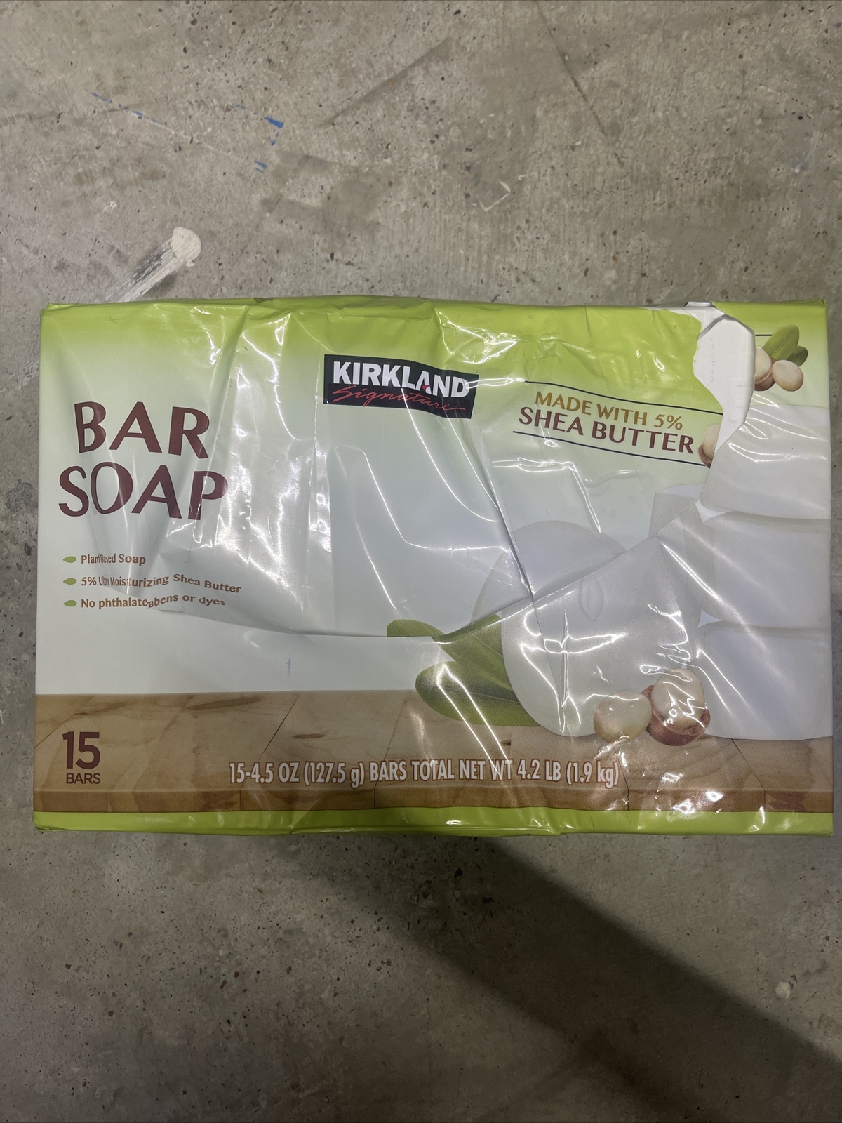 Kirkland Bar Soap Shea Butter Plant Based No Parabens Dyes 4.5 X 15