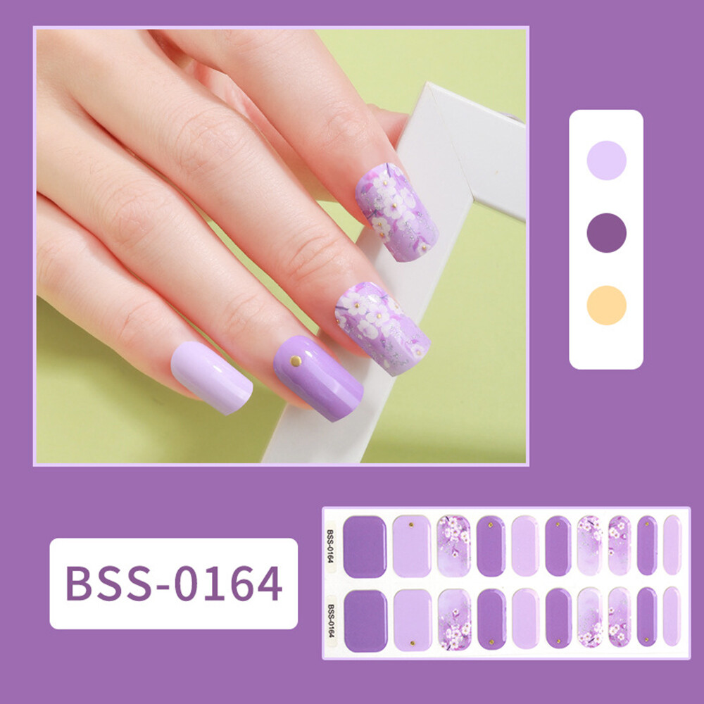 Full Cover Gel Nail Sticker French Nail Patch DIY Manicure UV Lamp Semi