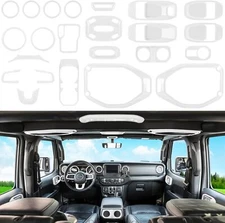 23x Full Set Interior Decoration Trim Kit for Jeep Wrangler JL JT 2018+ White