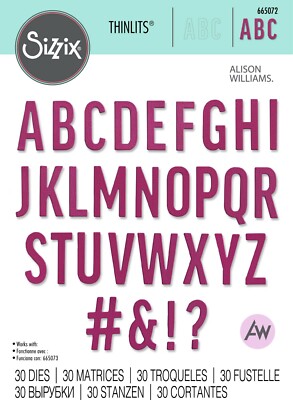 Sizzix Thinlits Bold Alphabet 30pk Set #665072 Retail by Alison