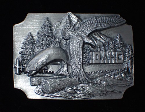 IDAHO STATE BELT BUCKLE SISKIYOU PEWTER DETAILED NEW