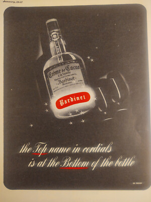 1947 Original Esquire Art Ad Advertisement Bardinet Cordials 