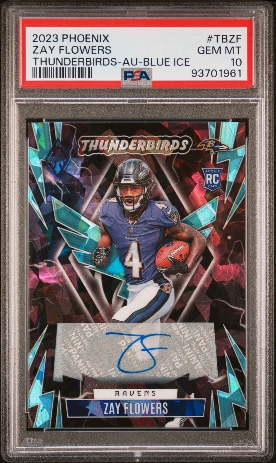 Zay Flowers Panini Phoenix Thunderbirds #TBZF Autograph-Green
