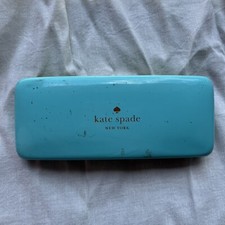 Kate Spade Blue Green Clamshell Eyeglasses Sunglasses Case New York Eye