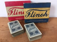Pair Vintage 1930s Parker Brothers Flinch Card Game Original Box W/ Instructions