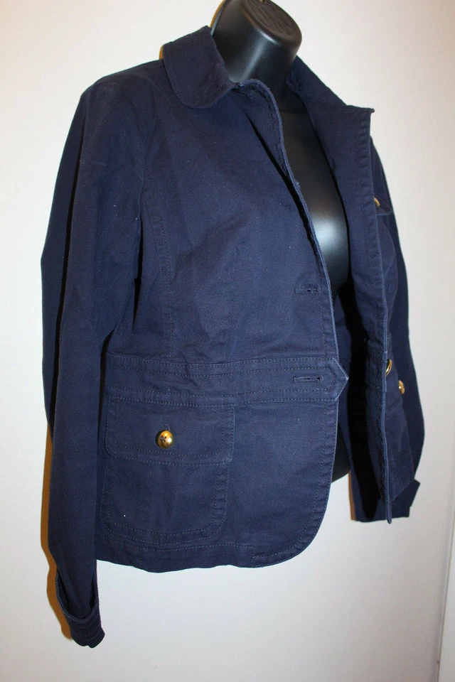 Talbots Women’s Gold Color Button Navy Blazer Jacket Size: 6P Petites - Image 3 of 4