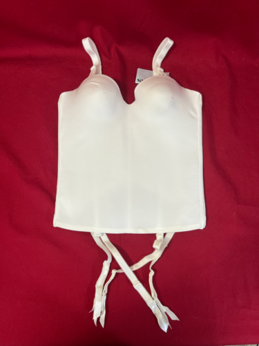 SILVIA - BUSTIER / BRALETTE W/ ATTACHED GARTERS, Various Sizes & Colors, New - Picture 1 of 10