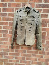 Elisabetta Franchi Taupe Brown Military Style Jacket Uk 10 Fr 38 D 36