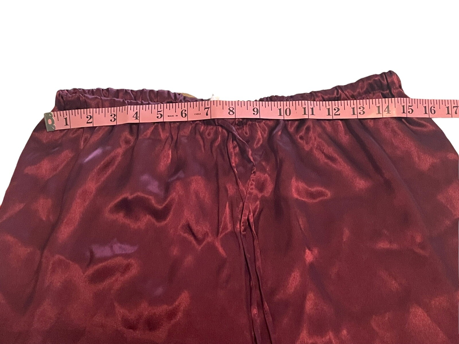 Halston Pajama Lounge Set Solid Maroon Satin Larg… - image 8