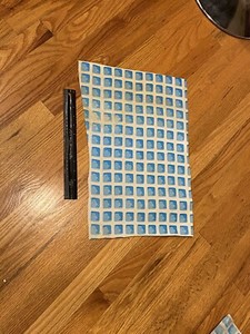 USED LARGE SQUARE INTEX POOL LINER PATCH - MEASURES ABOUT 18 INCHES BY 12 INCHES