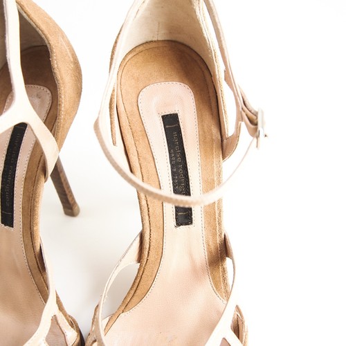 Sandalias Narciso Rodriguez Beige Cuero Gamuza Mujer Talla EU 38.5 US 8.5 - Imagen 4 de 8