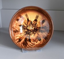 Teifi Pottery small round marbled drip glaze bowl, vintage c1960s-1990s