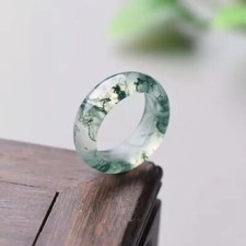 Natural Water Grass Agate Ring Moss Agate Ring Lovers men women Rings