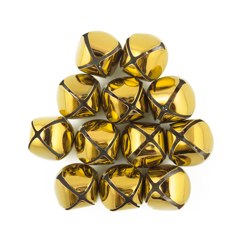1 Inch 25mm Gold Craft Jingle Bells Bulk 100 Pieces - Picture 2 of 6