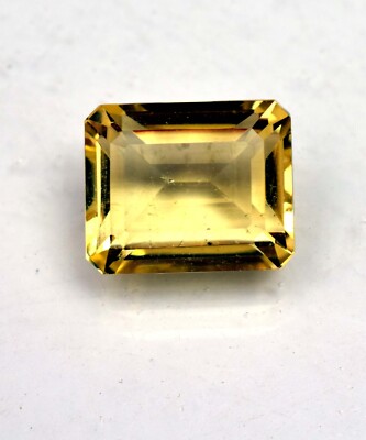 Natural Quartz Green Quartz Faceted Lemon Quartz Emerald Cut 19.00 Ct Certified
