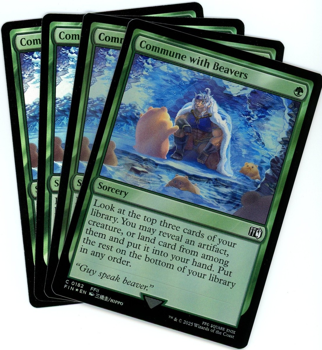 x4 Commune with Beavers (Foil) - 0182 - Final Fantasy - MTG