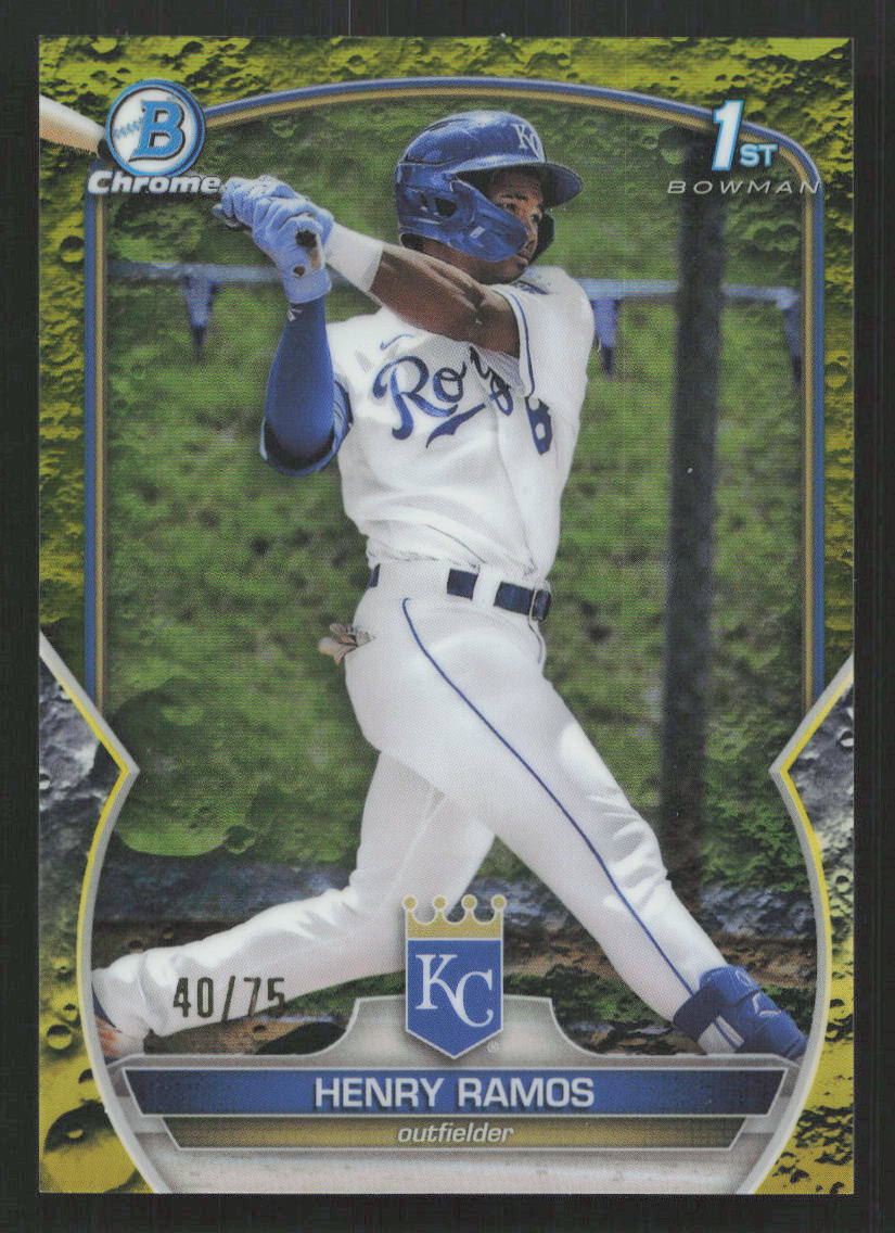 2023 Bowman Henry Ramos Chrome Yellow Lunar Refractor #/75 #BCP-96 Card