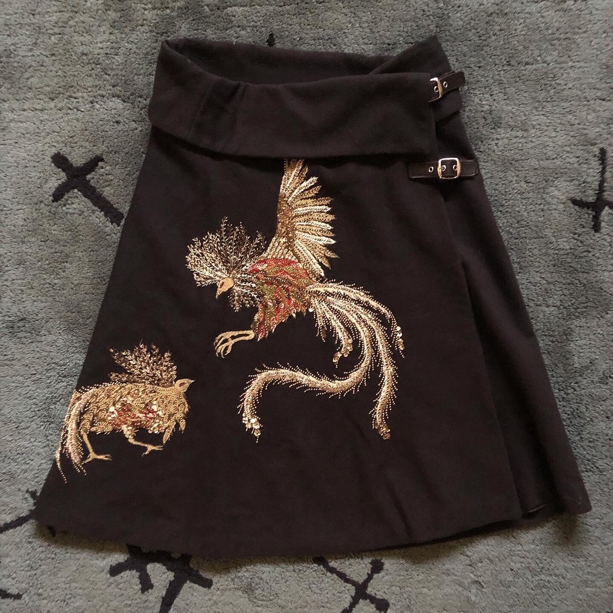ALEXANDER McQUEEN 2000SS 変形フレアスカート Alexander McQueen Vintage SS 2000 Grey Multicolor