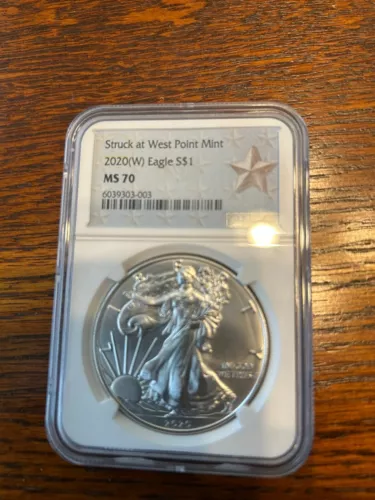 2020 W American Silver Eagle MS-70 WEST POINT NGC Gem
