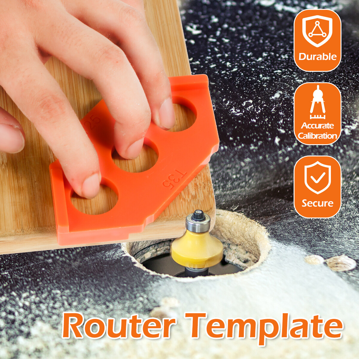 4Pcs Radius Jig Router Templates Plastic Corner Routing Template