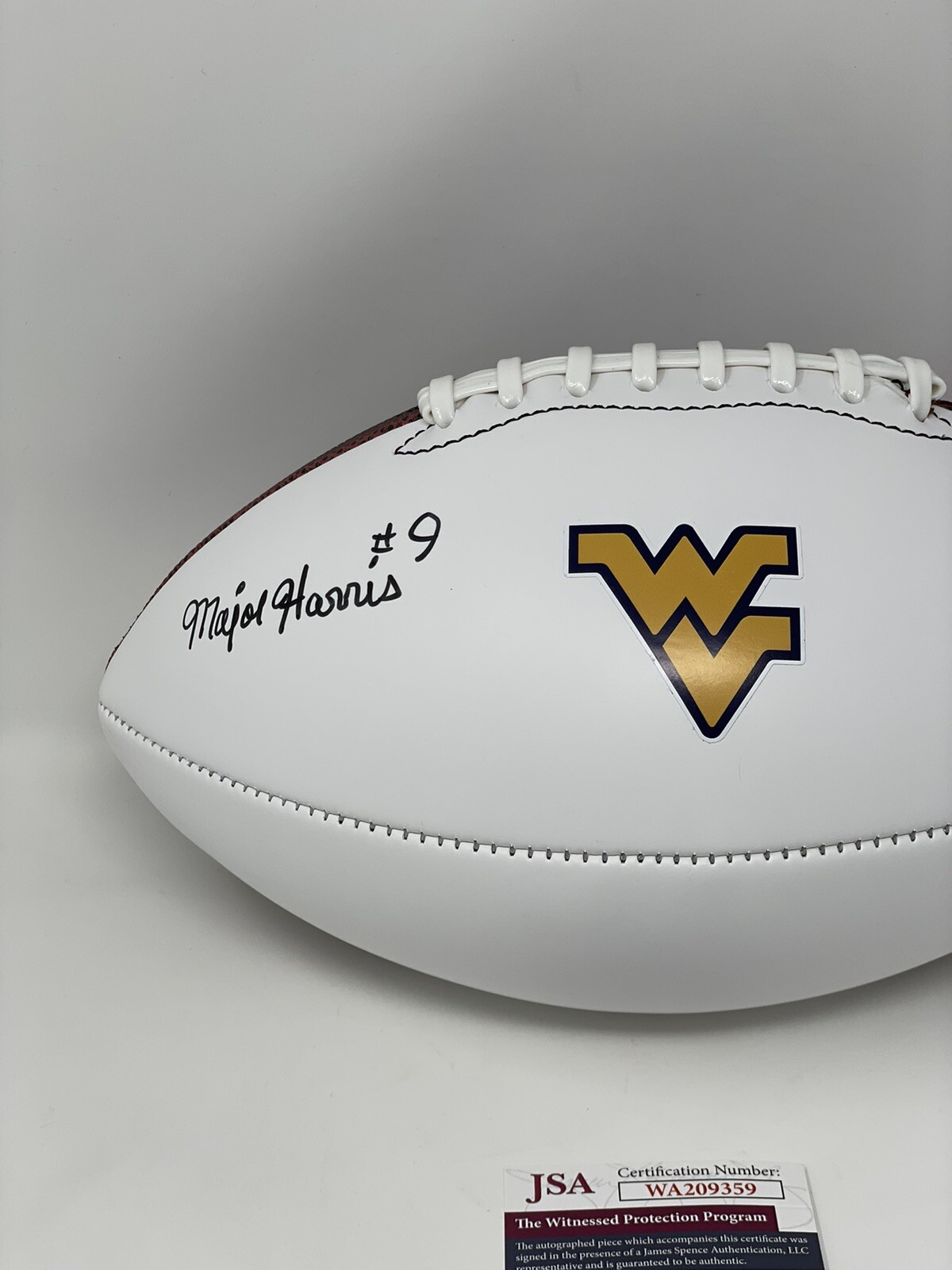 MAJOR HARRIS SIGNED AUTOGRAPH WEST VIRGINIA UNIVERSITY WVU FOOTBALL JSA COA - Picture 2 of 4