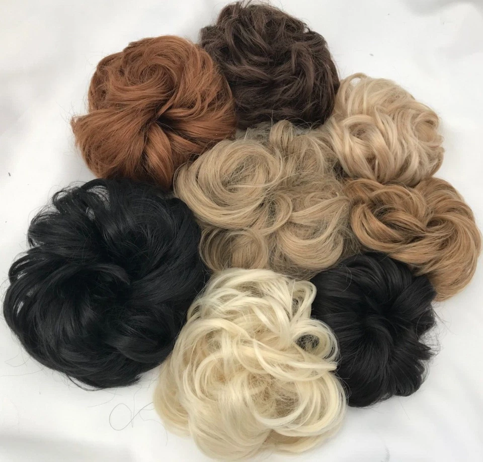 BNIB Easilocks Soft Wavy Hair Piece Scrunchie Bun Pearl & Oak Light Brown Ombre