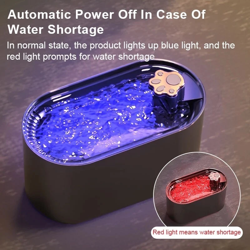 Auto Water Fountain Dish Drinking Dispenser Bowl w/ Filter Quite For Pet Cat Dog - Image 2 of 4