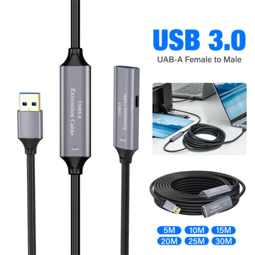 USB 3.0 Extension Cable Type A Male to Female Extender Cord Chipsets USB C Port - Afbeelding 1 van 16
