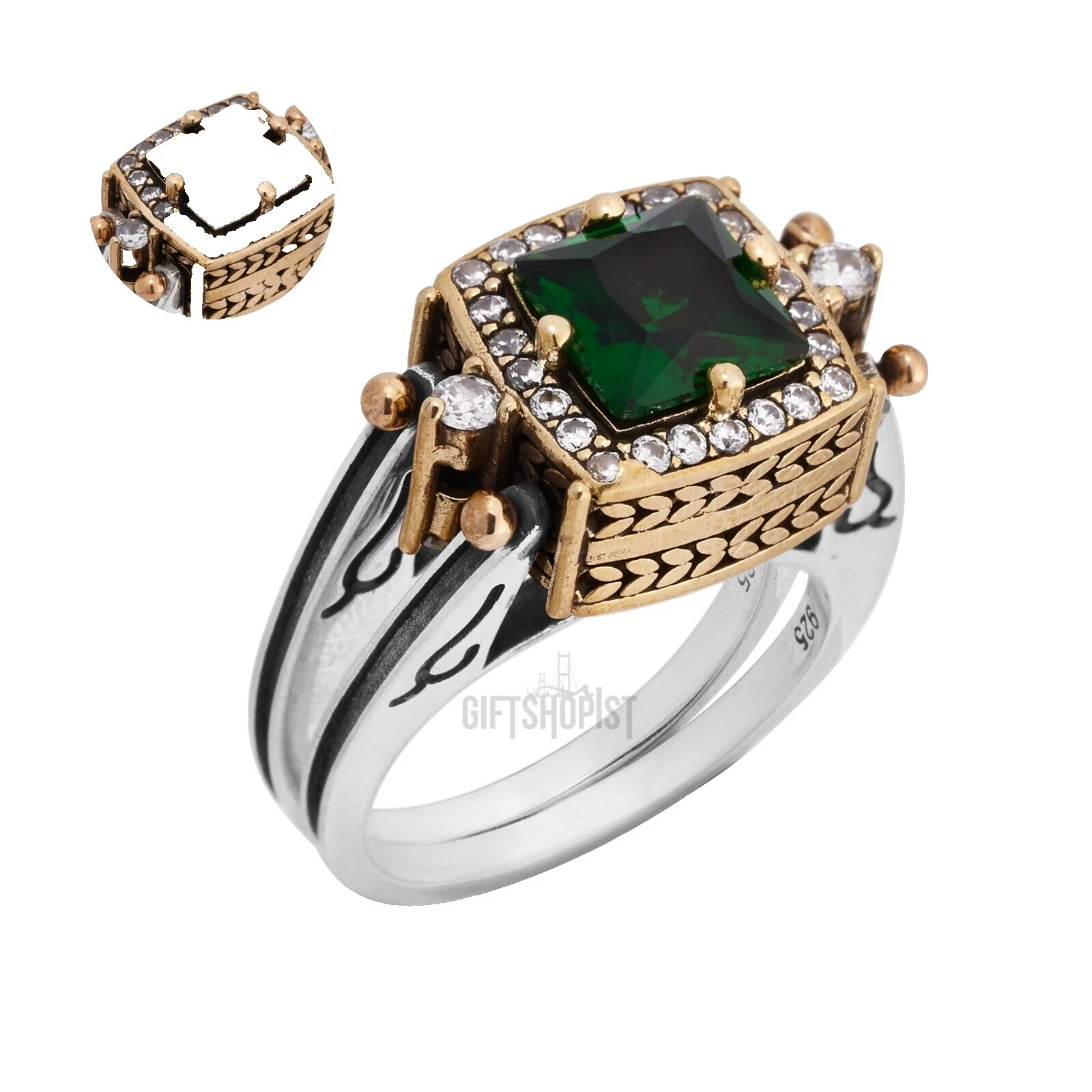 Joyería de Moda Piedra Negro Esmeralda