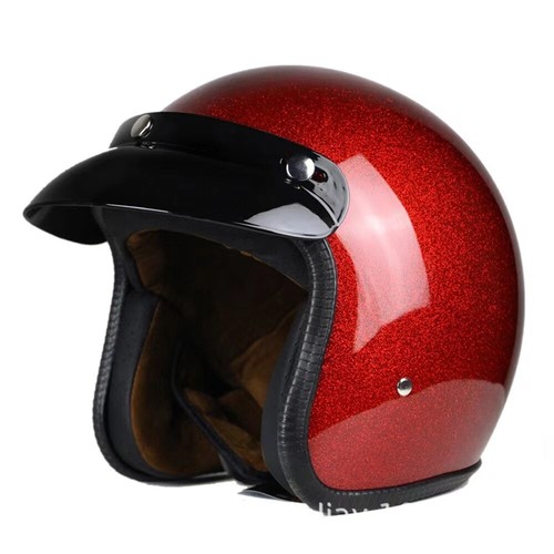 Motorcycle Open Face Helmet 3/4 Retro Vantage Helmets for Scooter Chopper Men - Picture 6 of 9