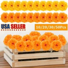 10/20/30/50Pcs Artificial Marigold Flower Garlands Diwali Indian Wedding Decor