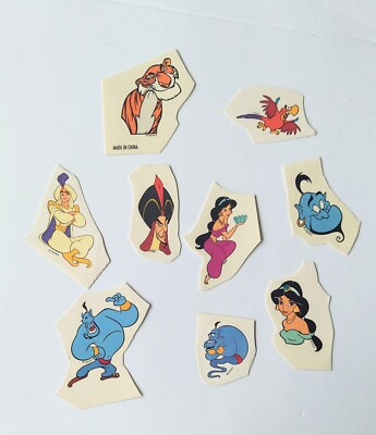 Aladdin Disney Sticker Cut Lot of 9 Stickers Vintage