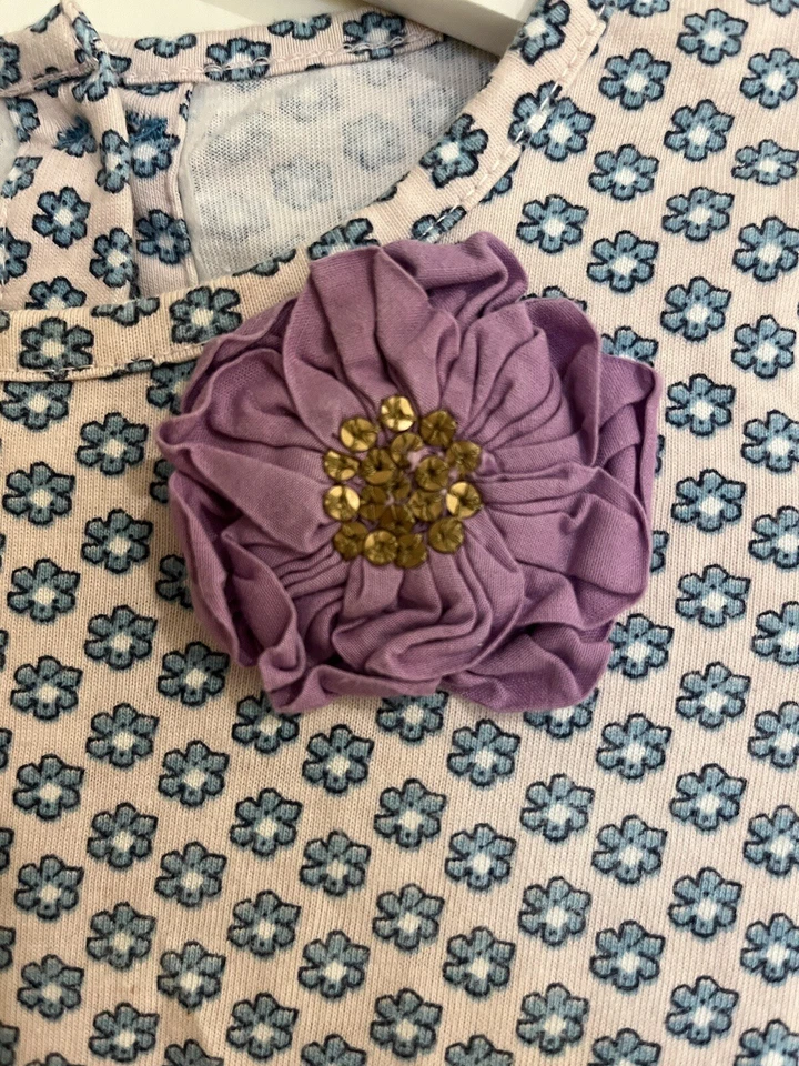 Lindo vestido roxo flor monção para meninas de 12 a 18 meses - Imagem 3 de 4