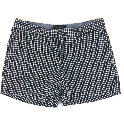 Banana Republic Factory Women's 2P Black White Shorts Flat Front Pockets Petite