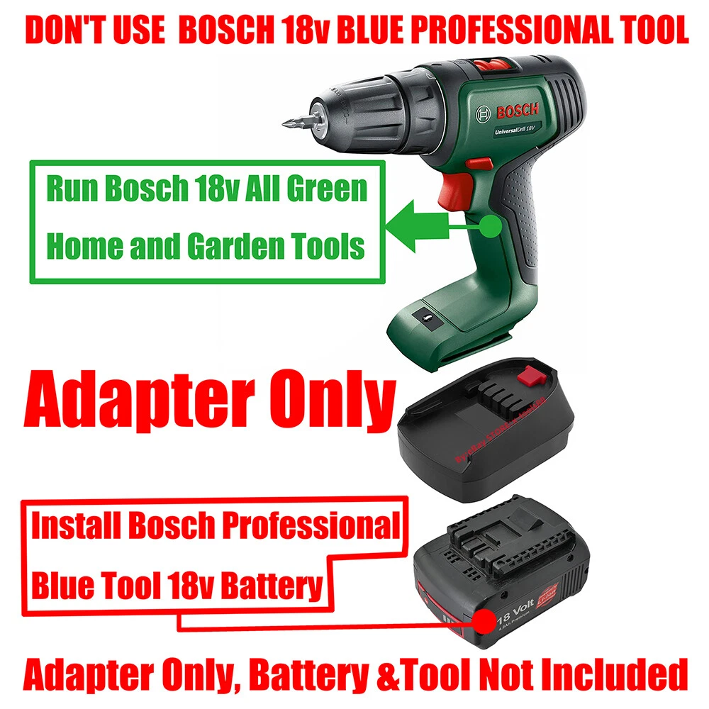 1x Adapter# Bosch 18v Blue Professional Battery To 18v Green Home & Garden  Tools