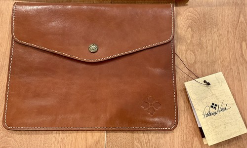 NWT PATRICIA NASH NEW UNUSED TAN LTHR ENVELOPE CLUTCH MID TECH PORTFOLIO IPAD - Picture 11 of 11