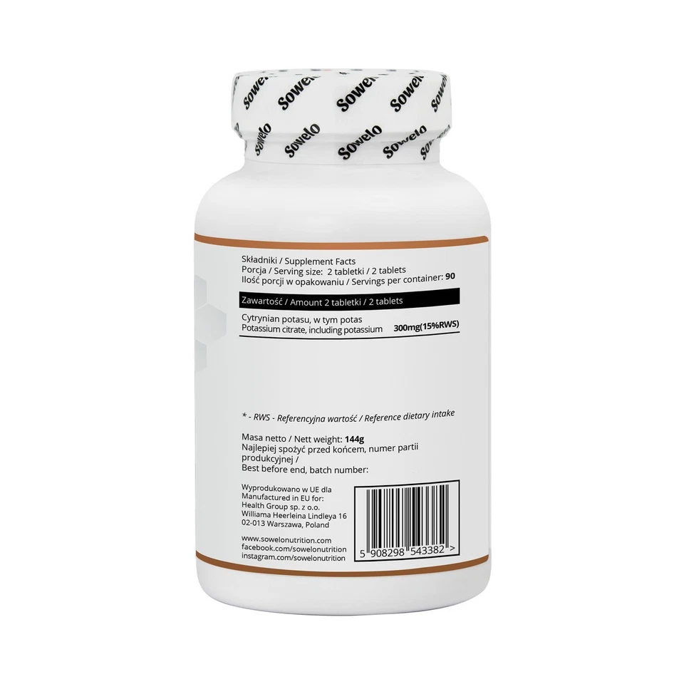 Potassium 300mg Tablets – Highly Absorbable Electrolyte Support – Sowelo - Image 2 of 4