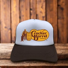 Cracker Barrel Mens Trucker Hat Brown Snapback Vintage Restaurant 1969 Logo Cap