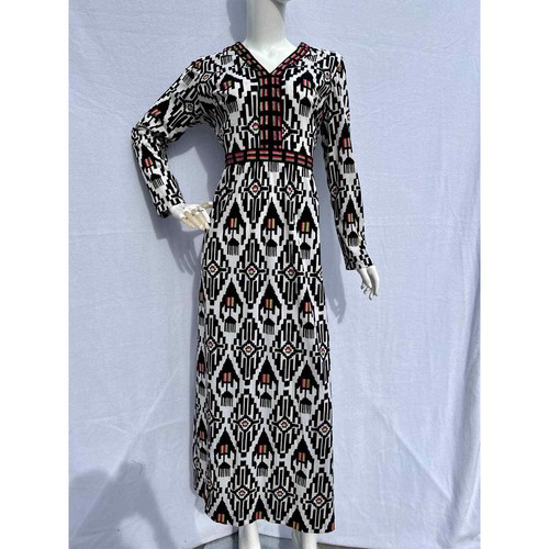 70’s Monochrome Geometric Print Maxi with Neon Blocks