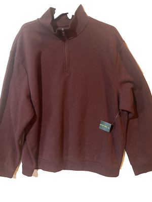 MEN'S Tek Gear  XXL BURGANDY Ultra Soft Fleece Active 9''  Zip Comfy Sweatshirt