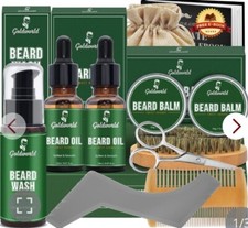 Goldworld Beard Kit Wash Balm Scissor Brush Comb & Shaper Sweet Orange Fsst Ship