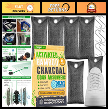 Activated Charcoal Odor Eliminator Bags - Remove Strong Odors in Home, Car, Clos