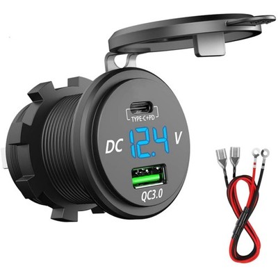 63W USB C Charger with QC3.0 & Waterproof Features for RVs & Motorcycles