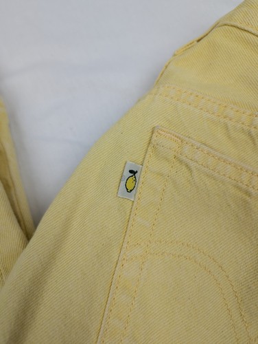 Seltene LEVI'S 501 Premium Lemon Tab Yellow Demim Jeans Straight Leg Damen W26 L26 - Bild 5 von 14