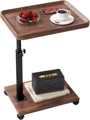 C-Shaped End Table Adjustable Height Small Couch Side Table 360° Swivel for Home