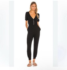 Lovers Friends Henley Black Short Sleeve Jumpsuit