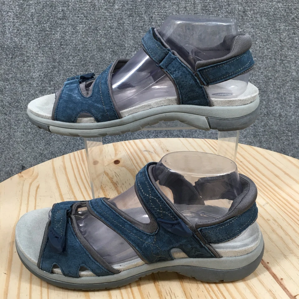 Sandalias Dr. Scholls para mujer 9,5 M Adelle con cordones de cuero azul cómodas punta abierta Foto 2 de 4