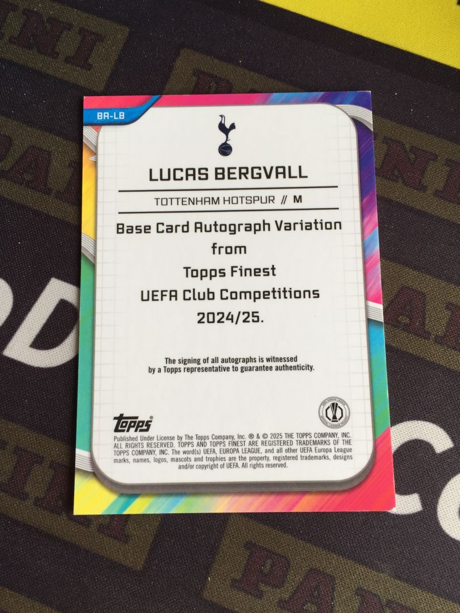 2024-25 Topps Finest Lucas Bergvall Rookie RC Autograph 86/99