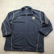 Notre Dame Fighting Irish Jacket Mens XL Blue NCAA Football Columbia Fleece