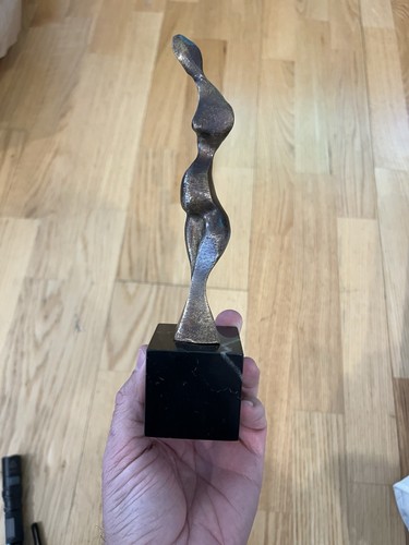 Rare Mid Century Bronze Female Abstract Sculpture Signed Numbered - Picture 8 of 21